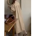 Solid Button Puff Long Sleeve Loose Casual Shirt Dress