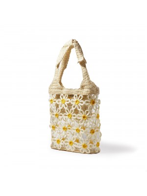 NATURAL DAISY CROCHET SHOULDER BAG