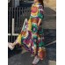 Cottagecore Flower Print Pocket Puff Sleeve Casual Maxi Dress